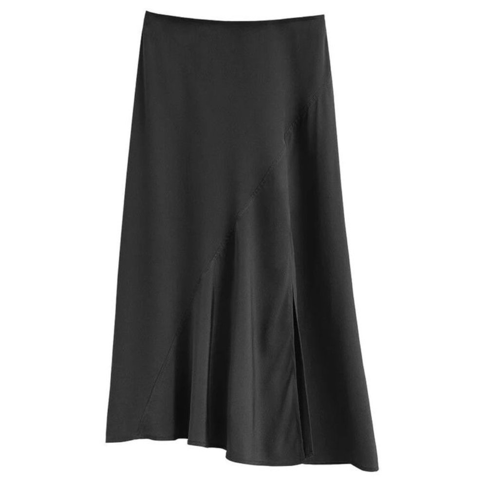 ‼️PRICE DROP‼️ ***NWOT*** Cuyana 100% Black Silk Asymmetrical Skirt SM